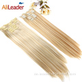 Silky Straight 16Colors Clip Extensions mit 16 Clips